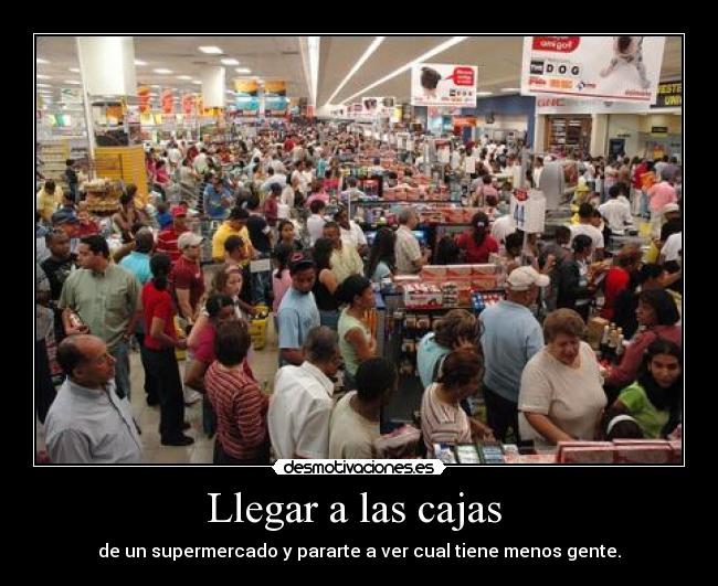 Llegar a las cajas -