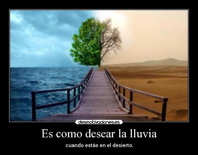 Es como desear la lluvia - cuando estás en el desierto.