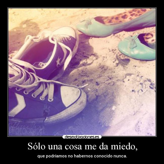 Sólo una cosa me da miedo, - que podríamos no habernos conocido nunca.