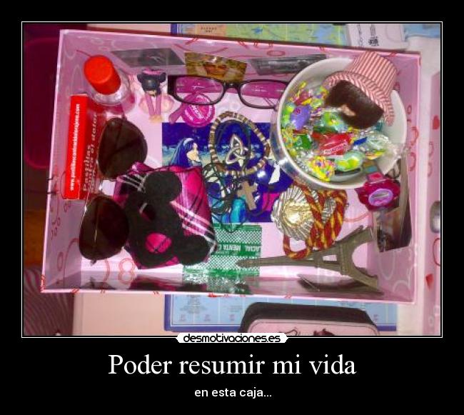 Poder resumir mi vida - en esta caja...