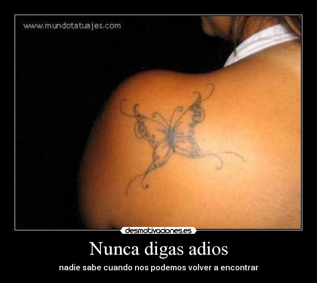 Nunca digas adios - nadie sabe cuando nos podemos volver a encontrar