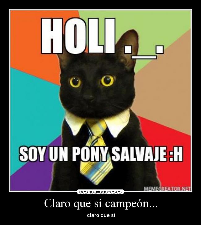 Claro que si campeón... -