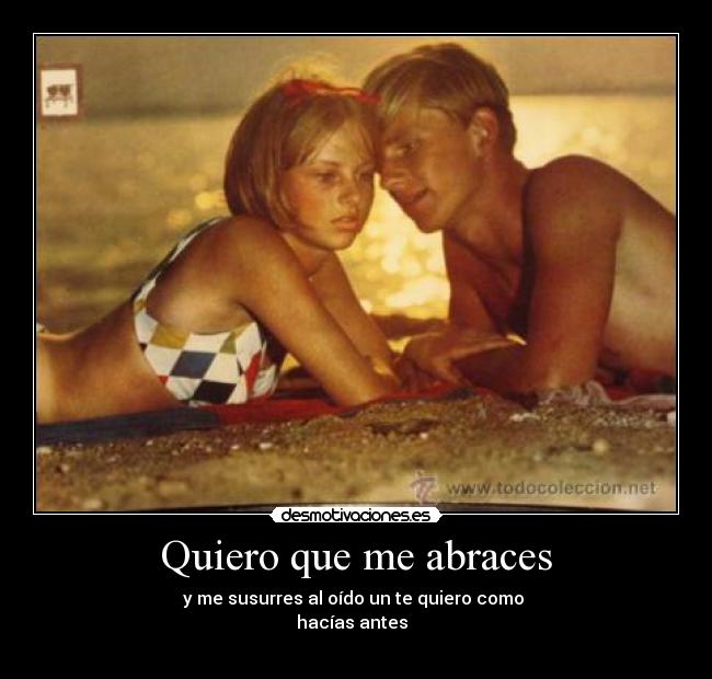 Quiero que me abraces - y me susurres al oído un te quiero como
hacías antes