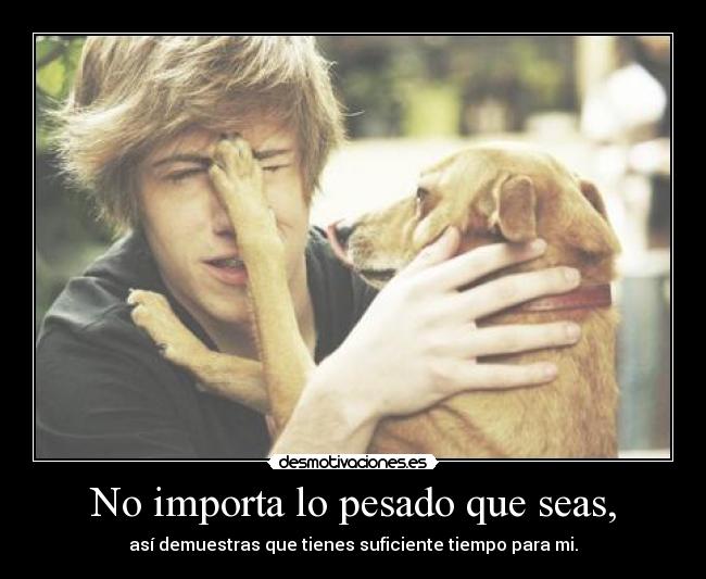 No importa lo pesado que seas, - 