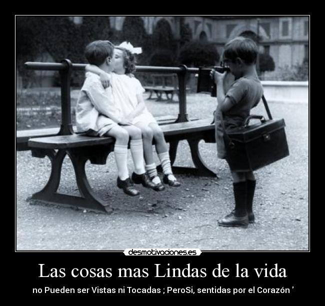 Las cosas mas Lindas de la vida - no Pueden ser Vistas ni Tocadas ; PeroSi, sentidas por el Corazón