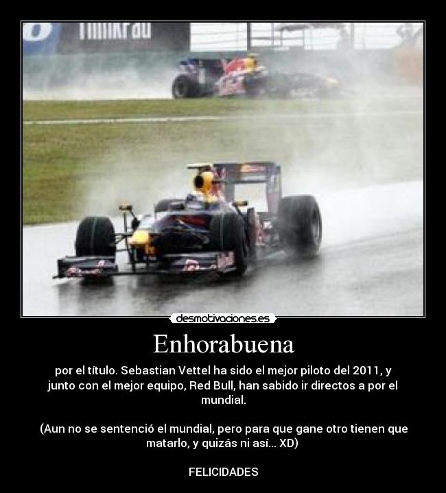 carteles vettel 2011 mundial red bull desmotivaciones