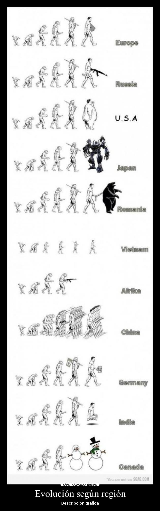 Evolución según región - Descripción grafica