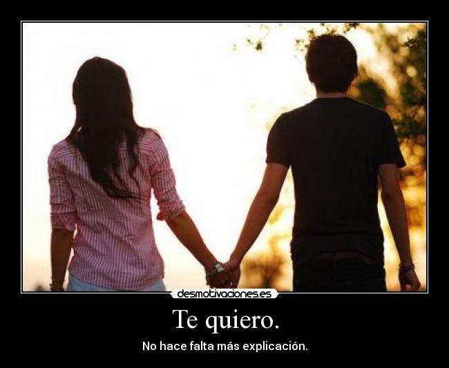 Te quiero. - No hace falta más explicación.