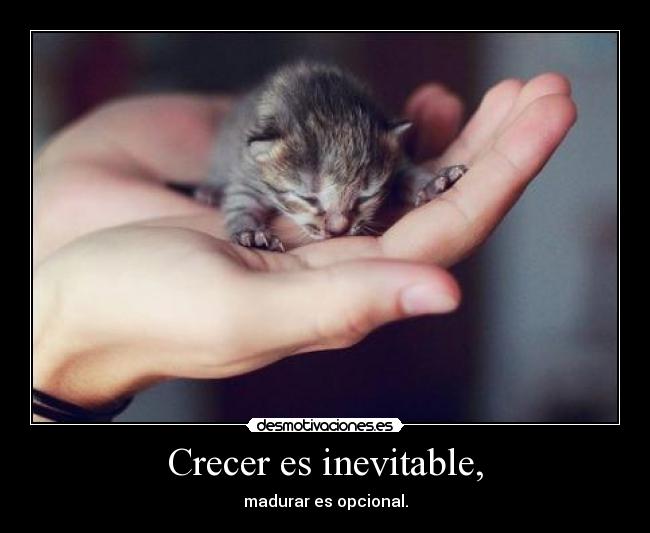 Crecer es inevitable, - madurar es opcional.