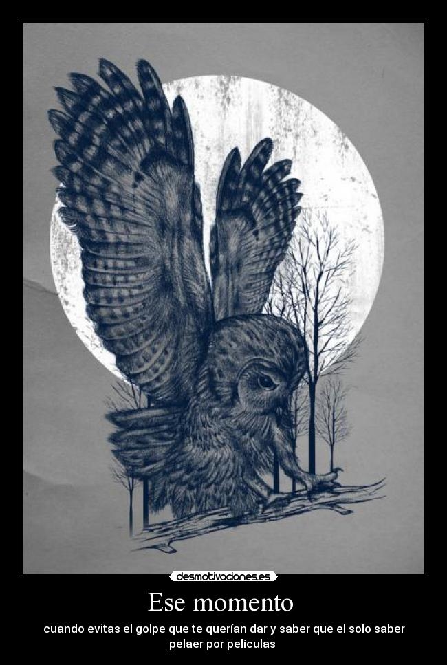 Ese momento - cuando evitas el golpe que te querían dar y saber que el solo saber
pelaer por películas
