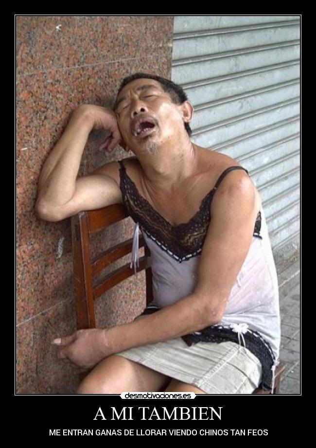 A MI TAMBIEN - ME ENTRAN GANAS DE LLORAR VIENDO CHINOS TAN FEOS