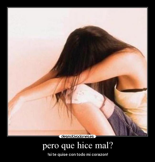 pero que hice mal? -