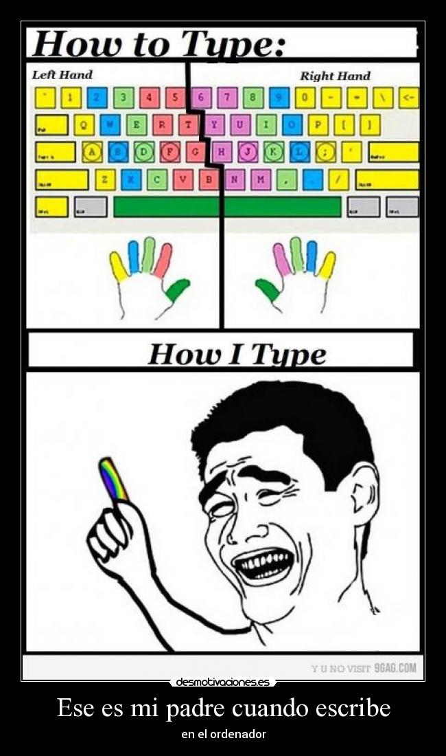 Ese es mi padre cuando escribe - en el ordenador