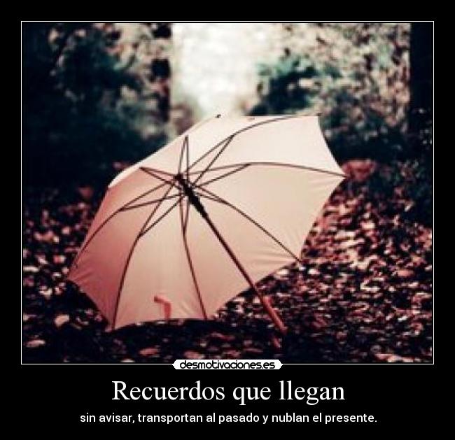 Recuerdos que llegan - sin avisar, transportan al pasado y nublan el presente.