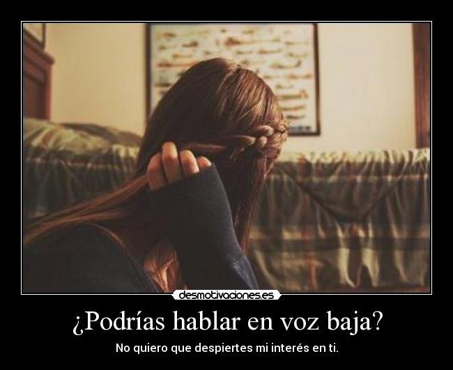 ¿Podrías hablar en voz baja? -