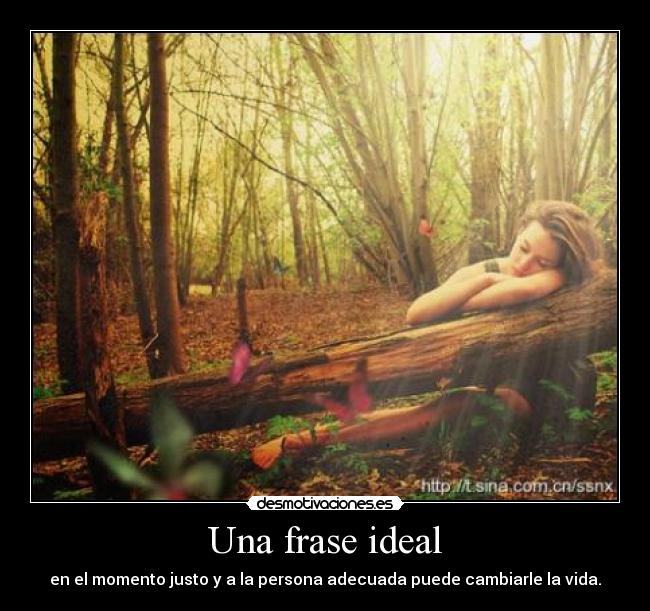 Una frase ideal - en el momento justo y a la persona adecuada puede cambiarle la vida.
