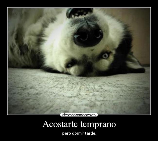 Acostarte temprano -