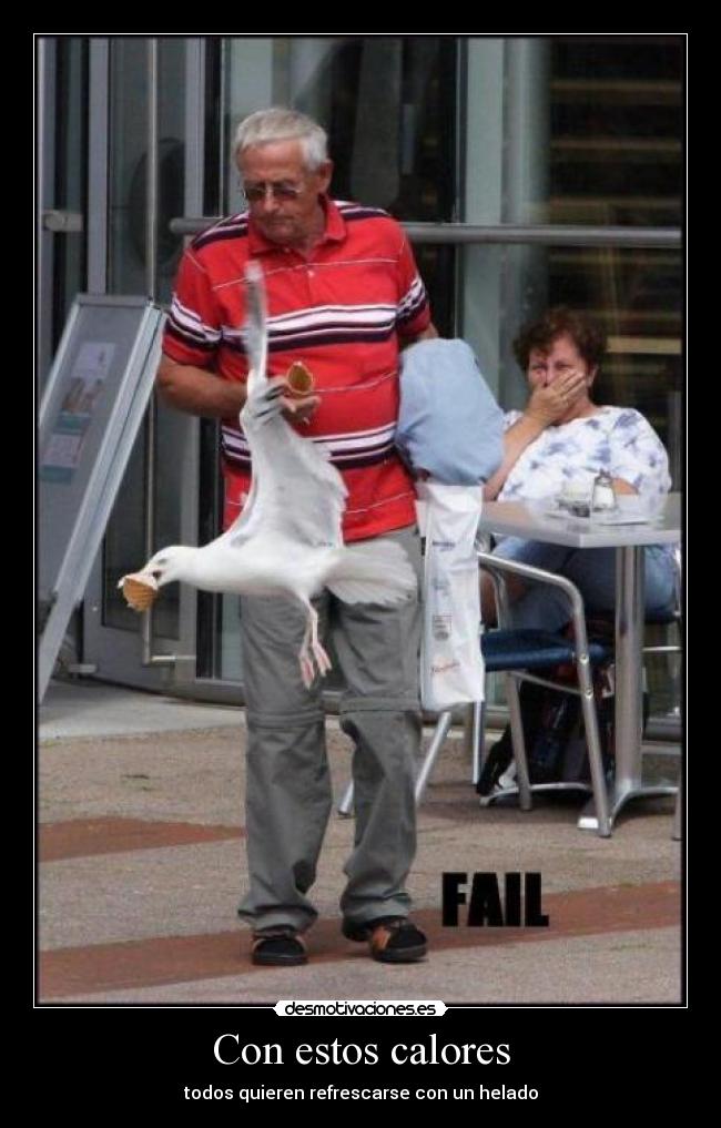 Con estos calores - todos quieren refrescarse con un helado