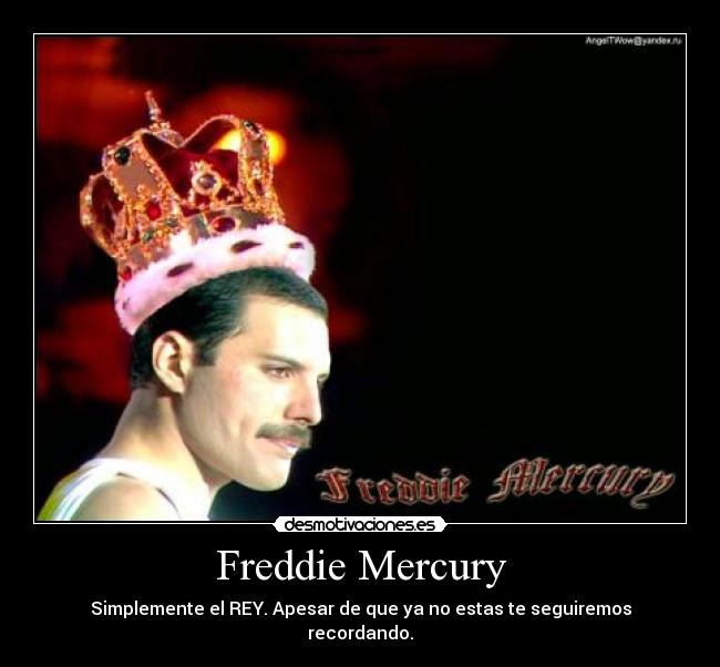 Freddie Mercury - Simplemente el REY. Apesar de que ya no estas te seguiremos recordando.