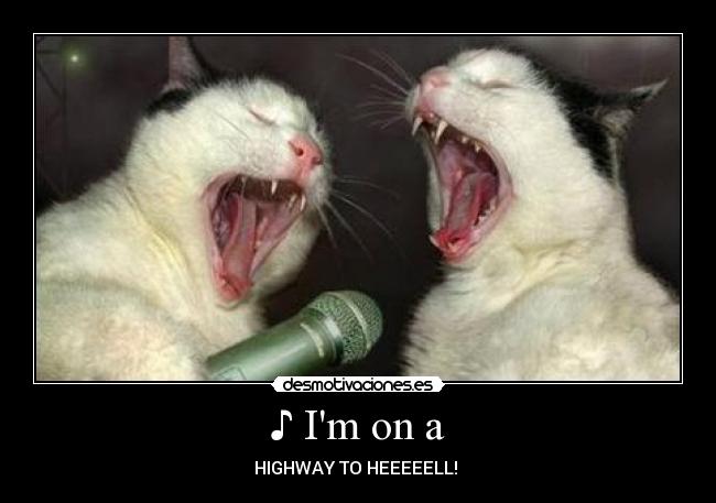 ♪ Im on a - HIGHWAY TO HEEEEELL! ♪