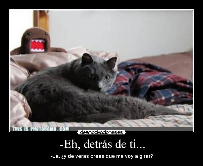 -Eh, detrás de ti... - -Ja, ¿y de veras crees que me voy a girar?