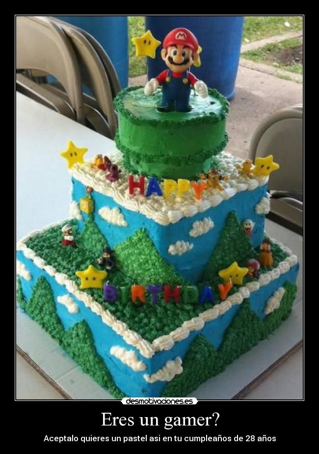 Eres un gamer? - Aceptalo quieres un pastel asi en tu cumpleaños de 28 años