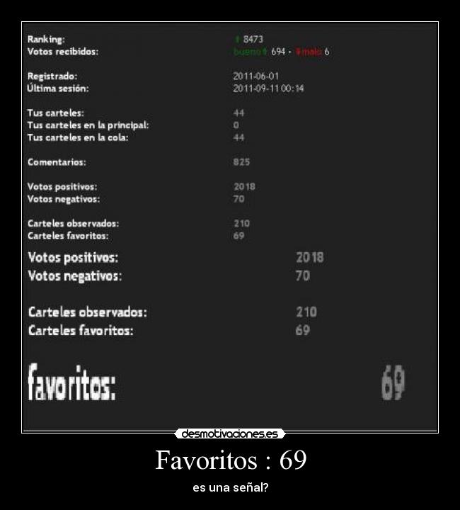Favoritos : 69 - es una señal?
