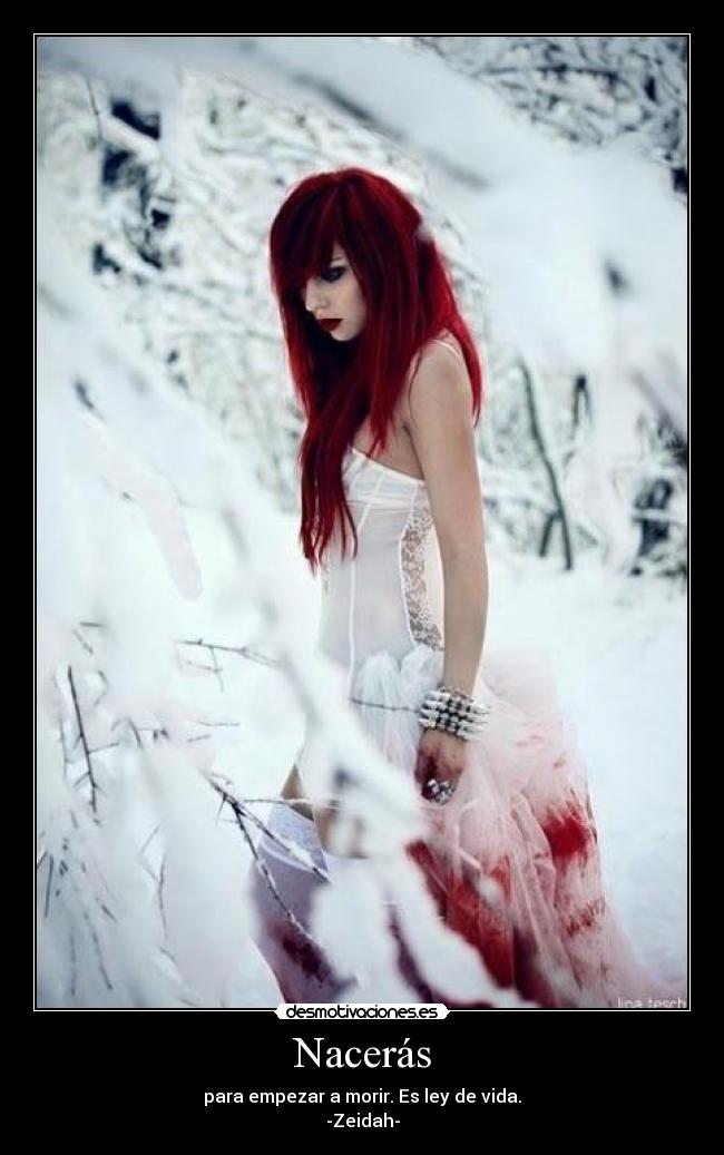 Nacerás - para empezar a morir. Es ley de vida.
-Zeidah-
