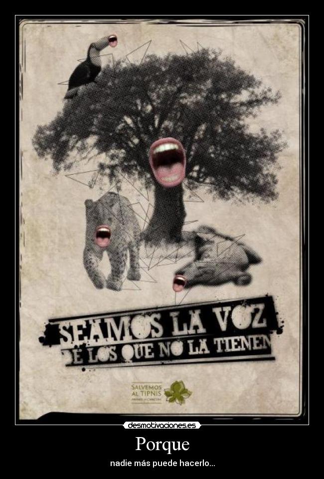 Porque - nadie más puede hacerlo...