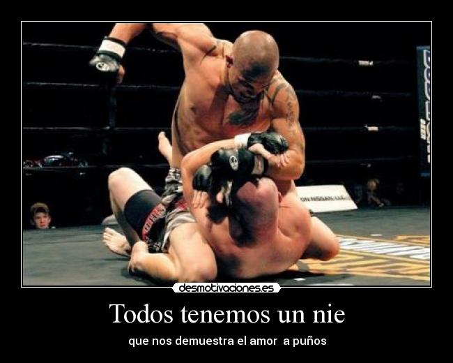 Todos tenemos un nie - que nos demuestra el amor  a puños