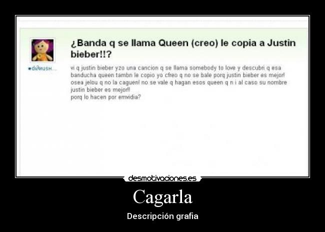 Cagarla - Descripción grafia