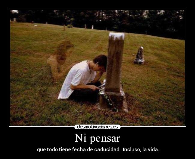 Ni pensar - que todo tiene fecha de caducidad.. Incluso, la vida.