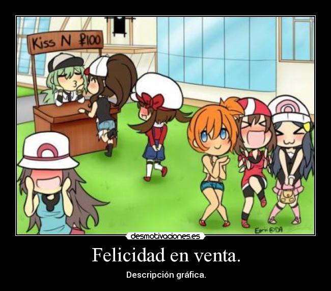 Felicidad en venta. - Descripción gráfica.