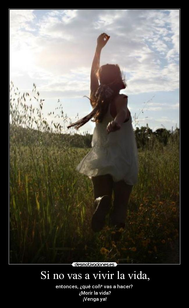 Si no vas a vivir la vida, -