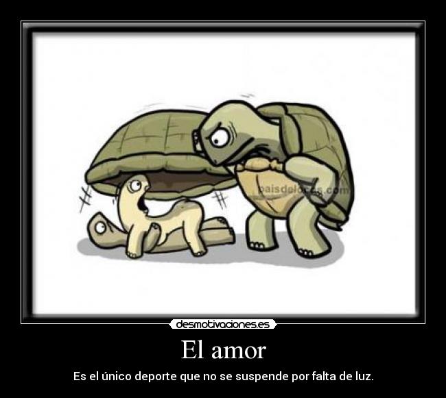 El amor - Es el único deporte que no se suspende por falta de luz.