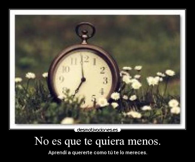 No es que te quiera menos. - Aprendí a quererte como tú te lo mereces.