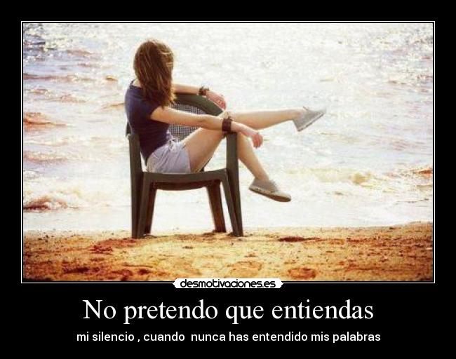 No pretendo que entiendas -