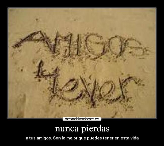 nunca pierdas - a tus amigos. Son lo mejor que puedes tener en esta vida