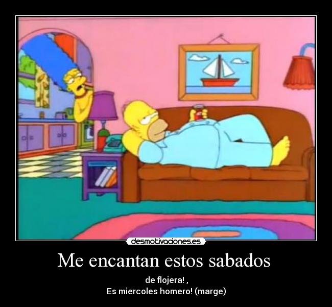 Me encantan estos sabados  - de flojera! ,
Es miercoles homero! (marge)
