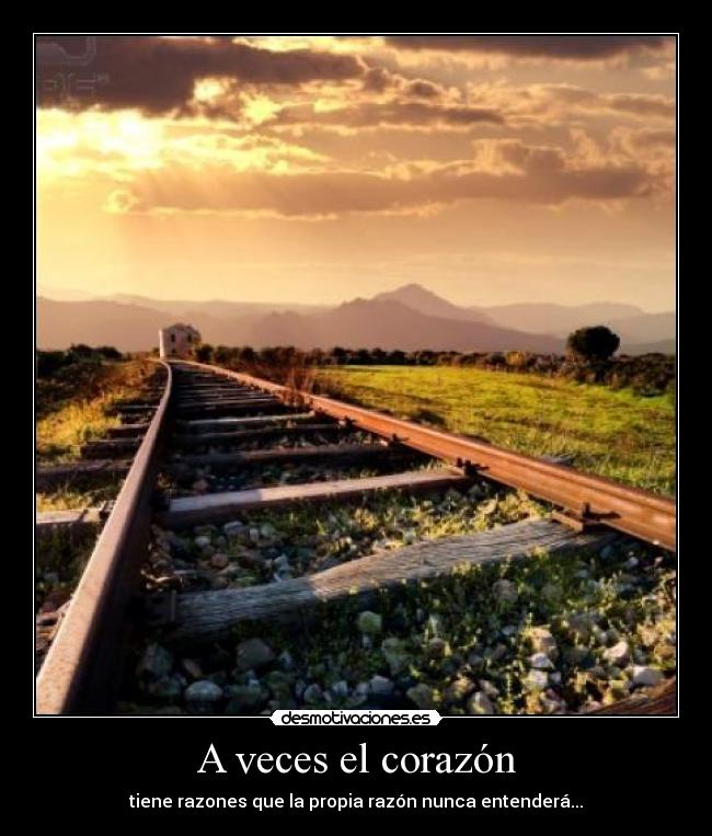 A veces el corazón - tiene razones que la propia razón nunca entenderá...