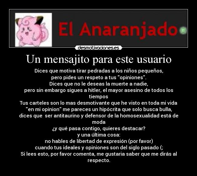 Un mensajito para este usuario -