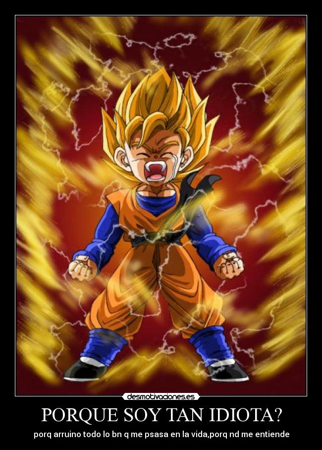 PORQUE SOY TAN IDIOTA? - porq arruino todo lo bn q me psasa en la vida,porq nd me entiende