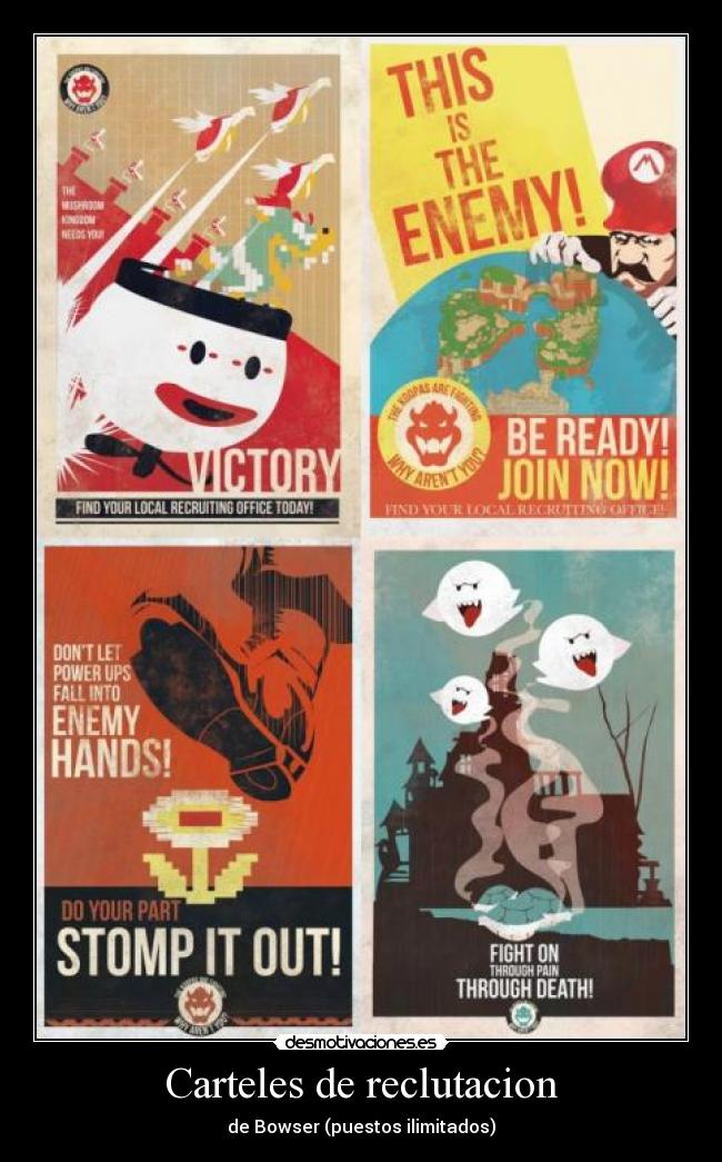 Carteles de reclutacion - de Bowser (puestos ilimitados)