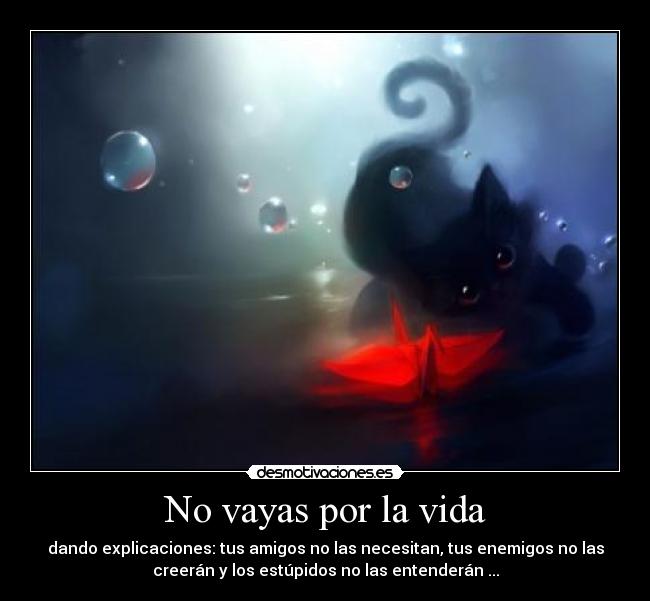No vayas por la vida - dando explicaciones: tus amigos no las necesitan, tus enemigos no las
creerán y los estúpidos no las entenderán ...
