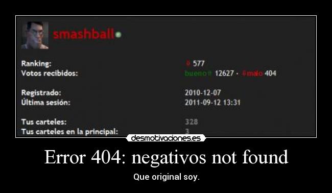 Error 404: negativos not found -