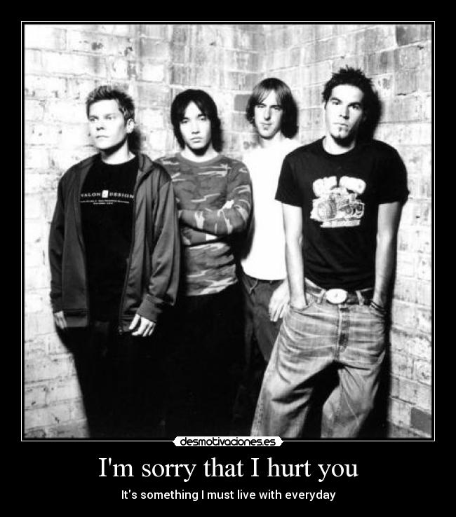 Im sorry that I hurt you - Its something I must live with everyday