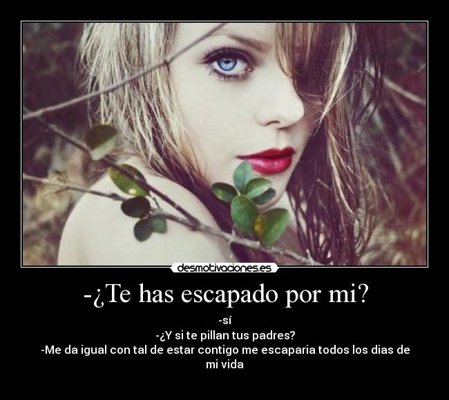 -¿Te has escapado por mi? -