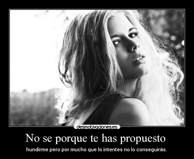 No se porque te has propuesto -