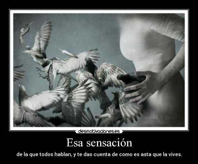 Esa sensación - de la que todos hablan, y te das cuenta de como es asta que la vives.