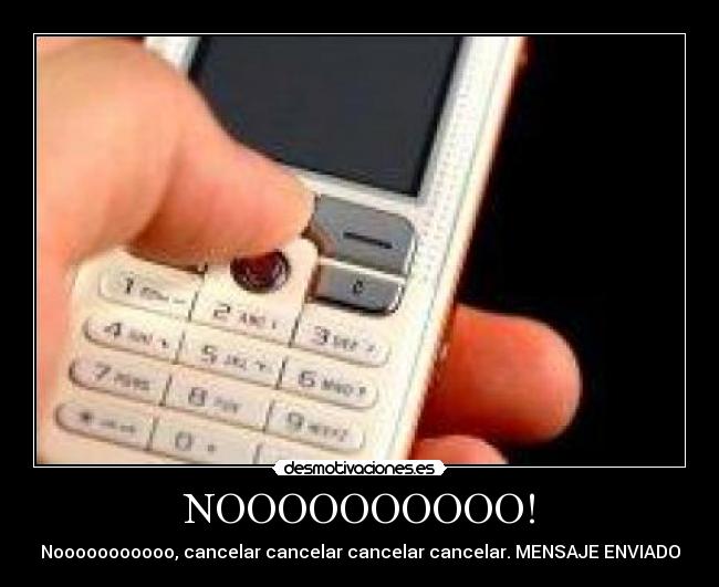 NOOOOOOOOOO! - Nooooooooooo, cancelar cancelar cancelar cancelar. MENSAJE ENVIADO